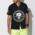 Skull Viking Valhalla Hawaiian Shirt, Black Goth Skull Shirt For Men And Women