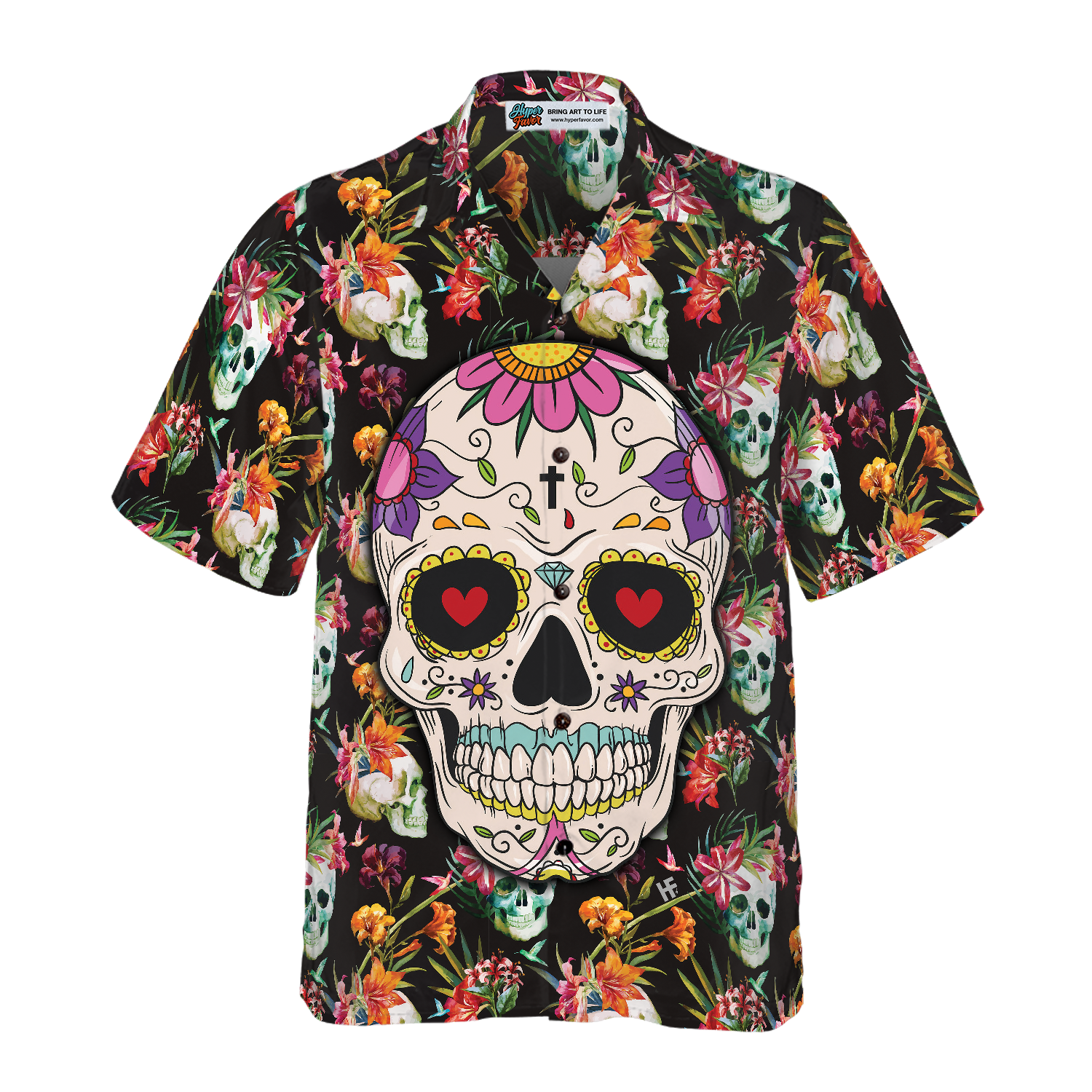 The Tropical Floral Skull Hawaiian Shirt