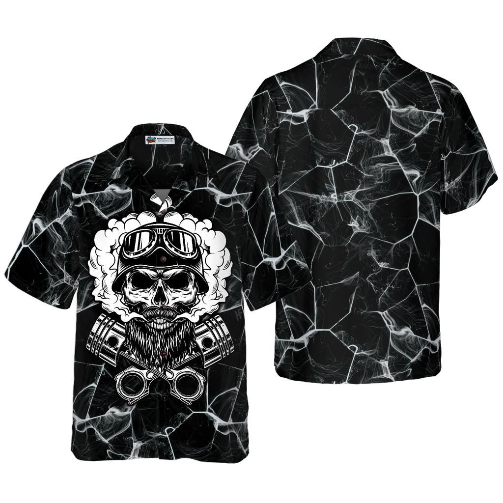 Skull Biker Motocycle Hawaiian Shirt, Motorcycle Shirts For Men And Women
