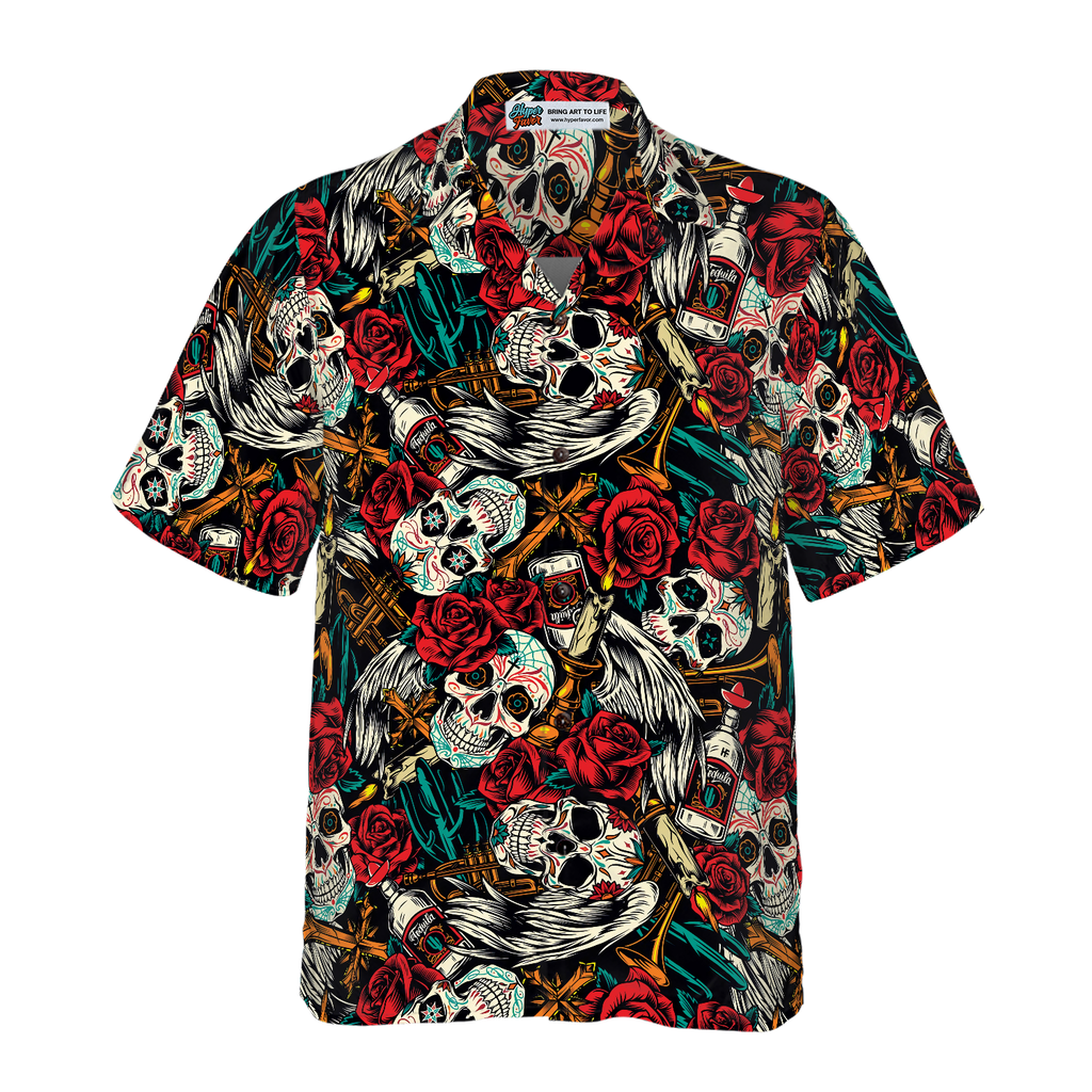 Day Of The Dead Skull Hawaiian Shirt, Best Skull Shirt For Men And Women