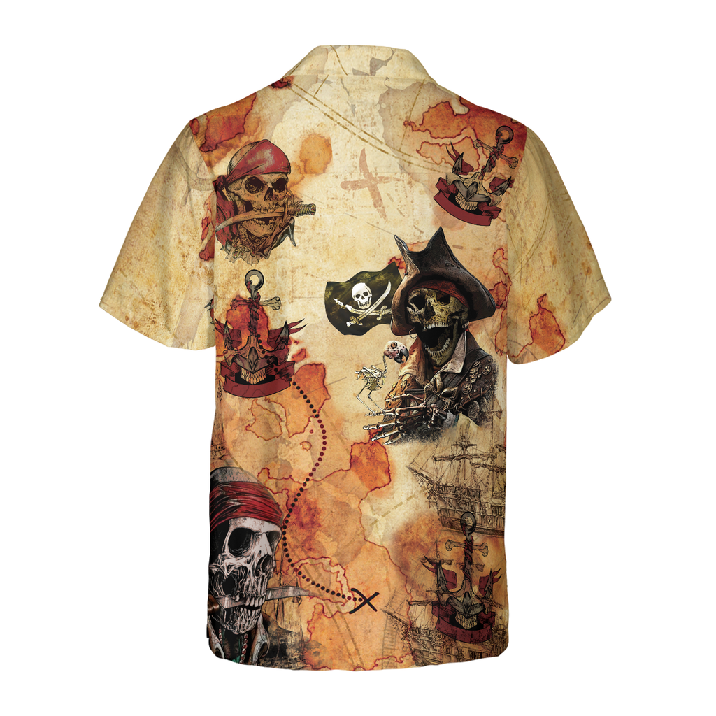 Pirate Skull Treasure Hunt Hawaiian Shirt