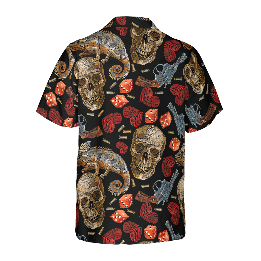 Skull Chameleon Hawaiian Shirt