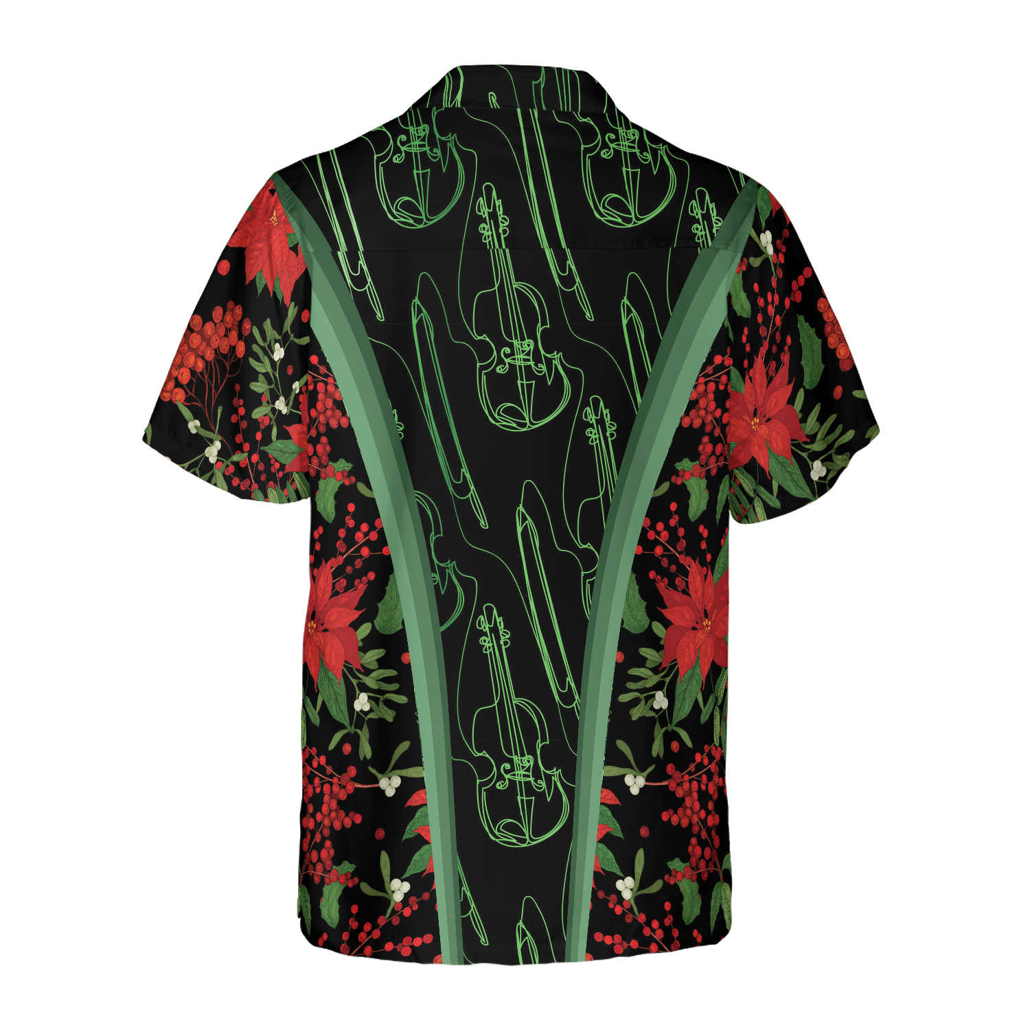 Hyperfavor Christmas Hawaiian Shirts, Chritmas Violin Music Pattern Shirt Short Sleeve, Christmas Shirt Idea Gift For Men And Women
