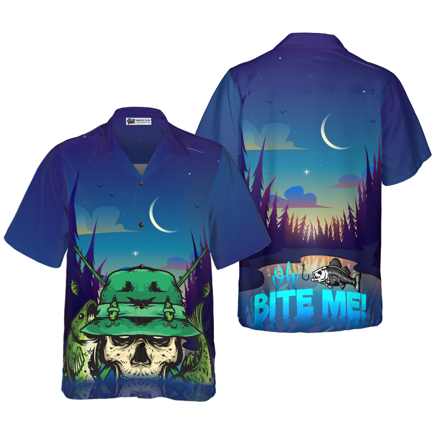 Creepy Skull Go Fishing Hawaiian Shirt, Fishing Apparel For Fisher, Unique Gift For Fishers