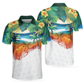 Golf Summer Tropical Beach Landscape Polo Shirt For Men