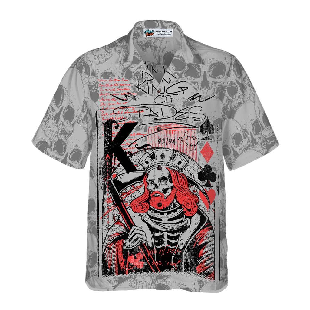 Skull King Spades Skull Hawaiian Shirt, Best Skull Shirt For Men And Women